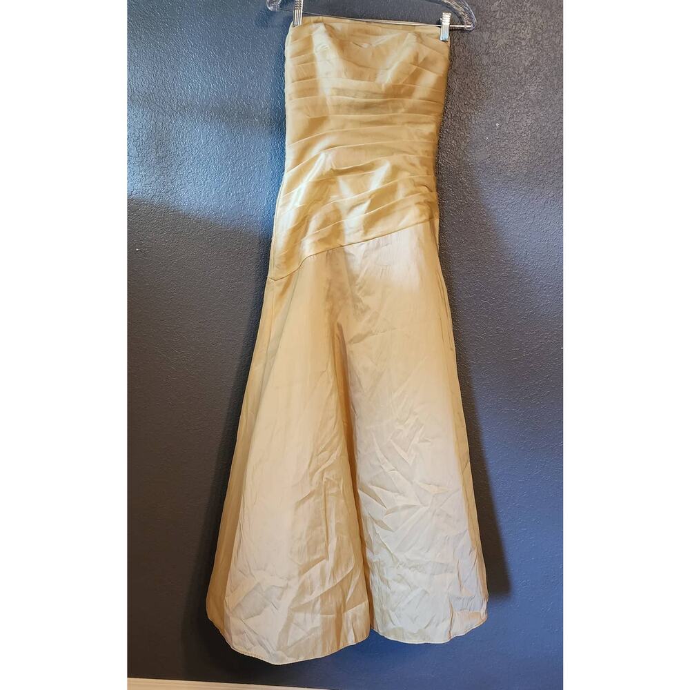 Val Stefani Gold Prom Bridesmaids Ruched Dress Size 8